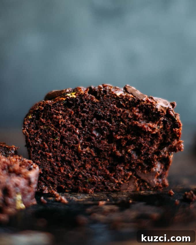 Double Chocolate Muffins with Rich Cocoa and Chocolate Chips 4 Chocolate muffin cut in half.