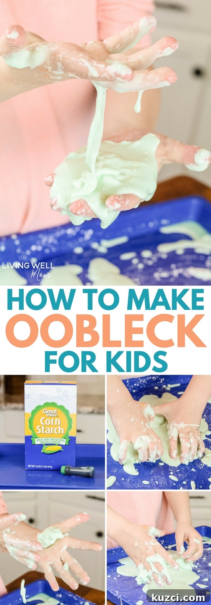 Steps and ingredients on how to make oobleck