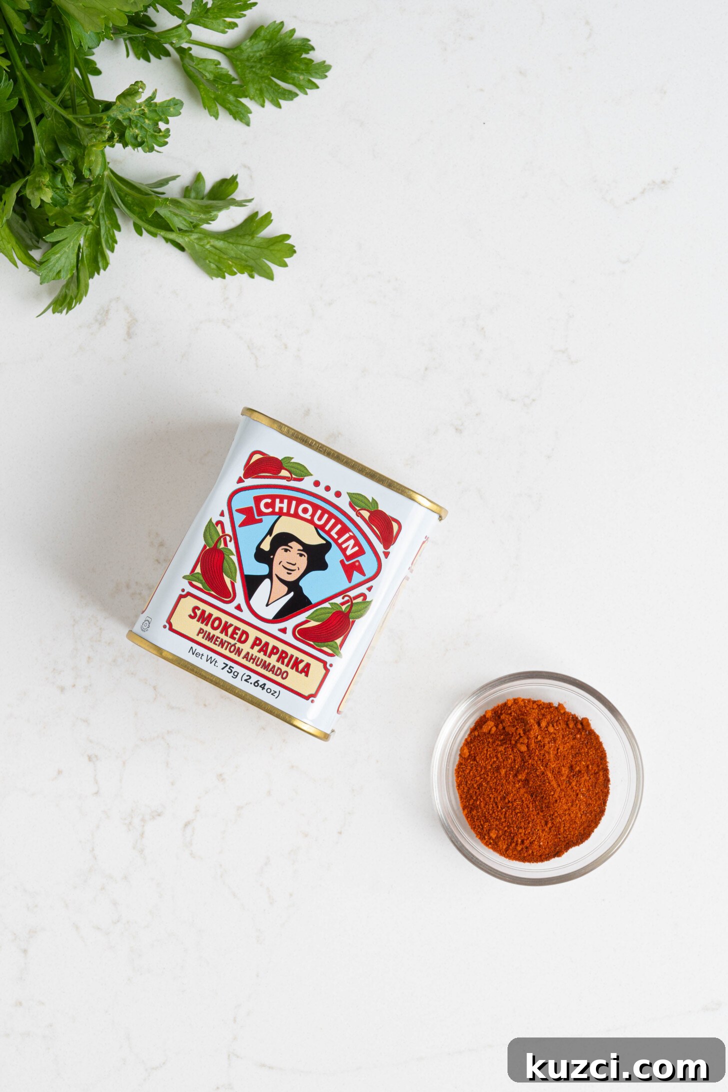 Patatas Bravas Recipe with Spicy Spanish Potatoes 11 Two kinds of paprika on a counter.
