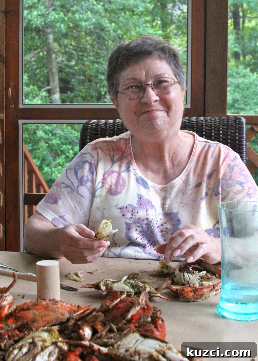 Maryland crab lover at the table