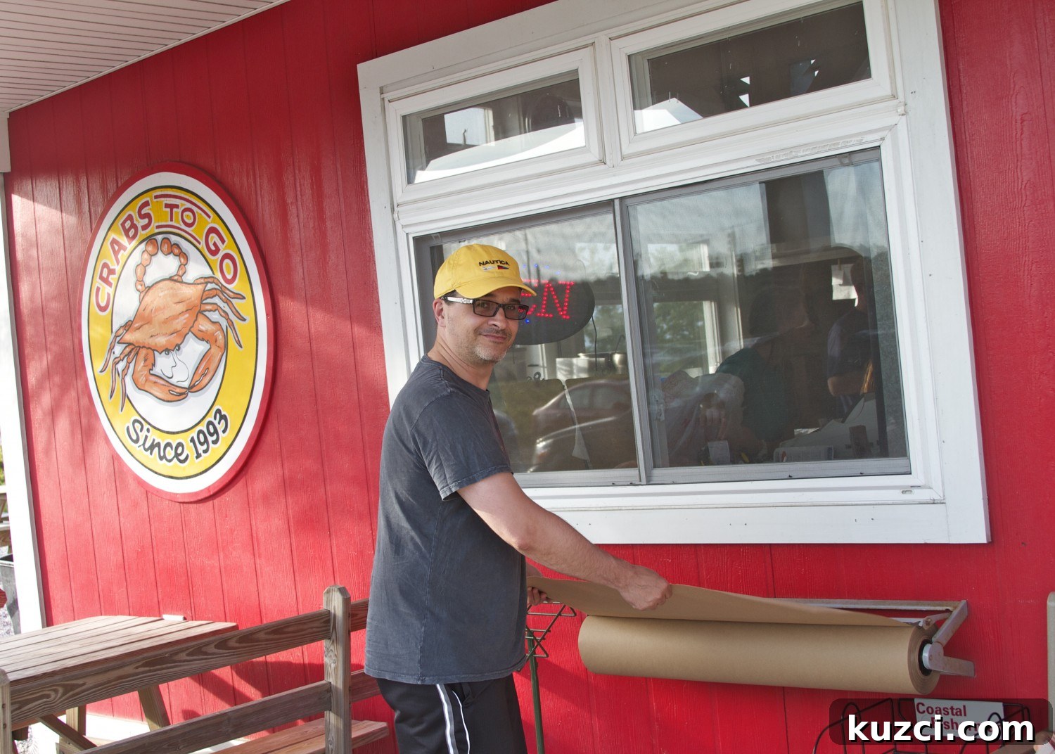 Brown paper used for a steamed crab table