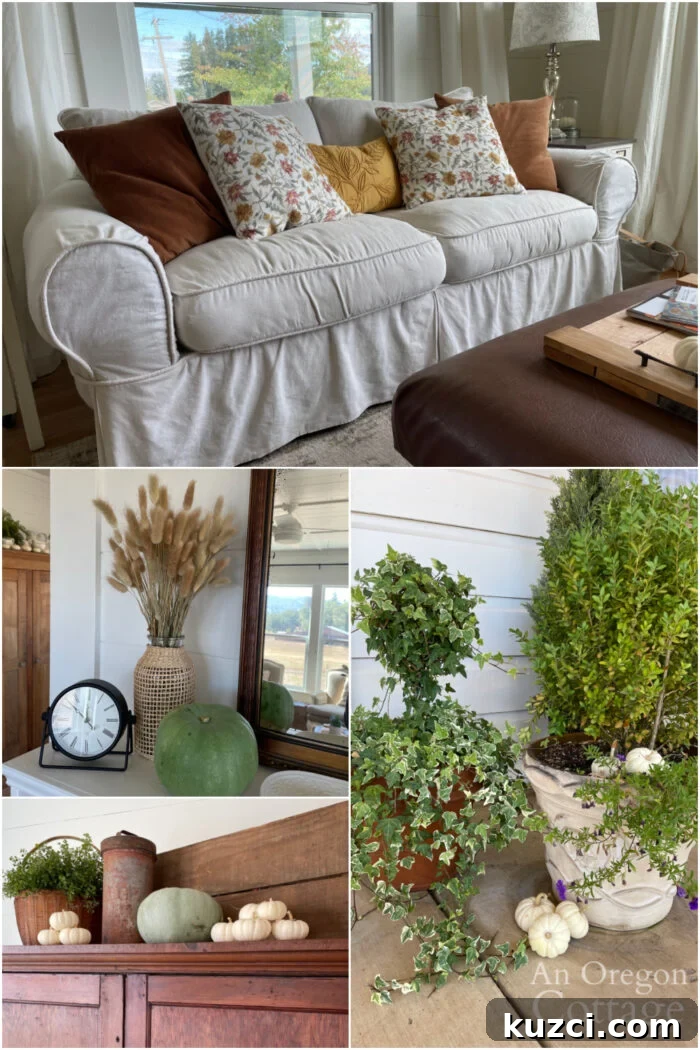Good Things 42: Fall Decor, Cut Flowers and Cozy Jean Jacket 3 Fall decor-2021 collage