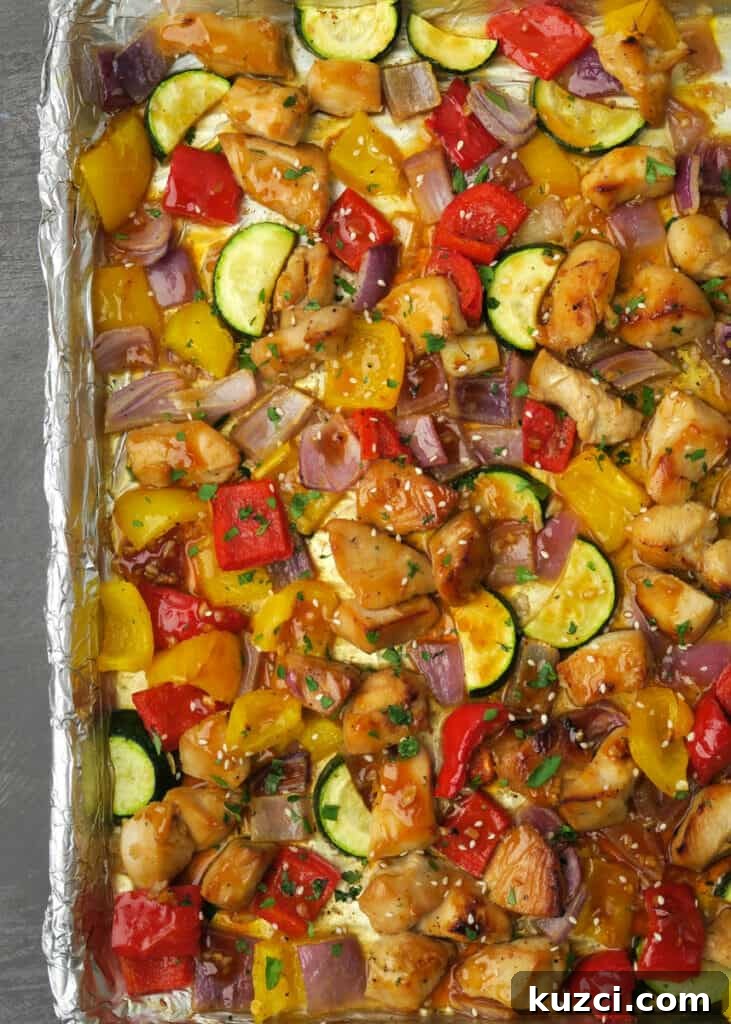 Sheet Pan Chicken and Vegetables: A Kabob Alternative 2 Sheet Pan Chicken & Veggies - skewerless kabobs baked in oven