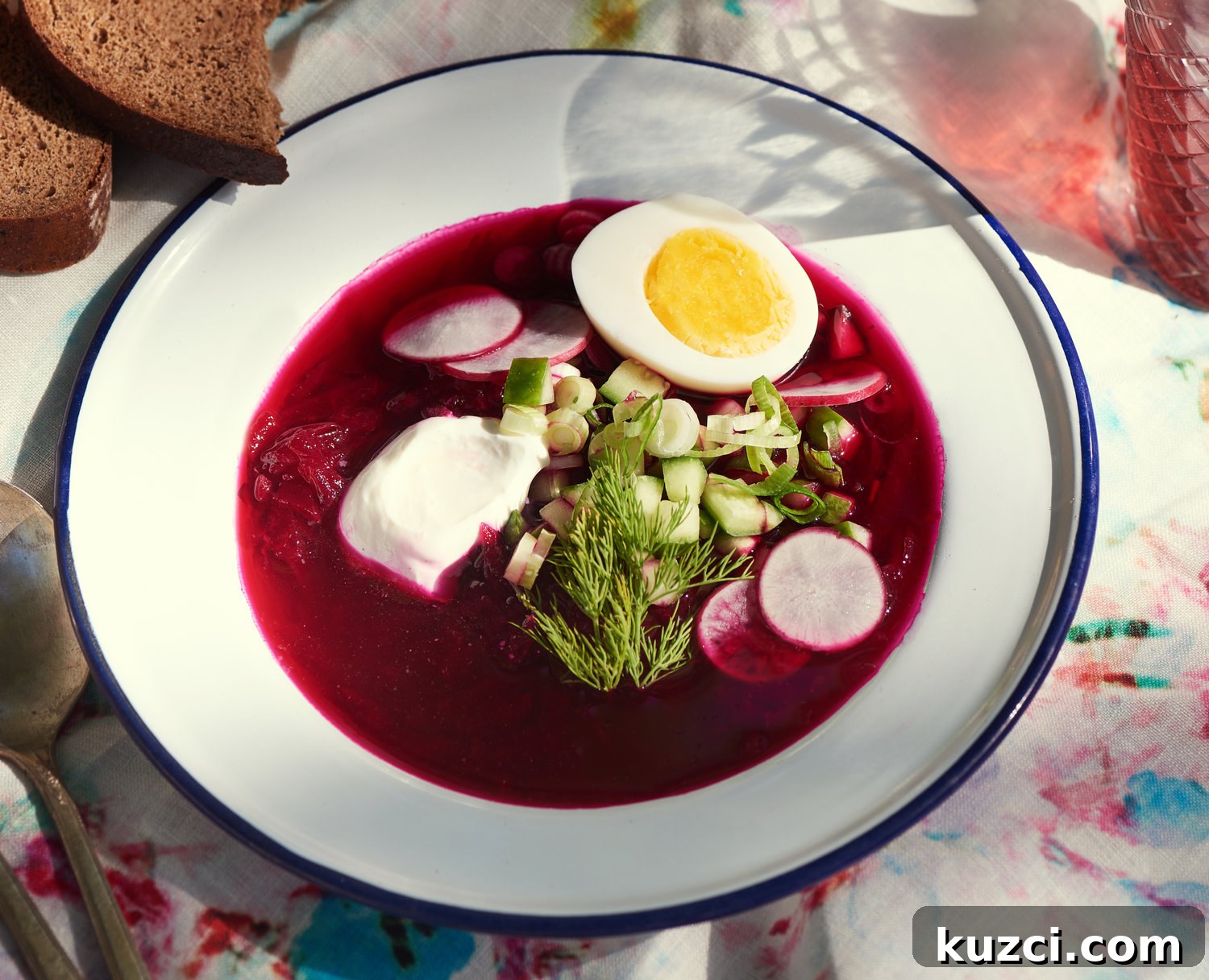 9 Cold Soup Recipes to Keep Your Kitchen Cool 10 A bowl of cold borscht.