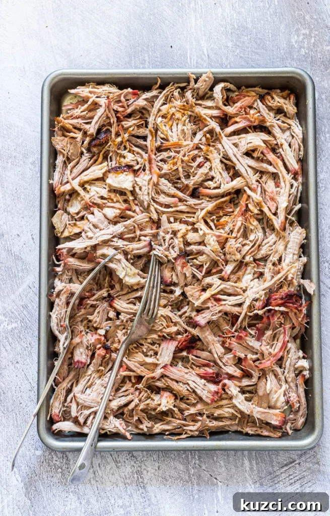 pulled pork done in an electric smoker- Recipe from a Pantry 