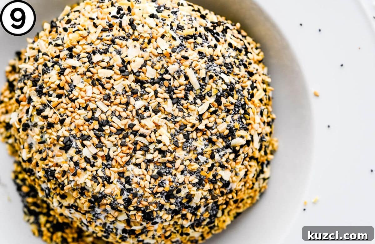 Smoked Salmon Cheese Ball with Dill and Capers 11 The garnished Christmas cheese ball.