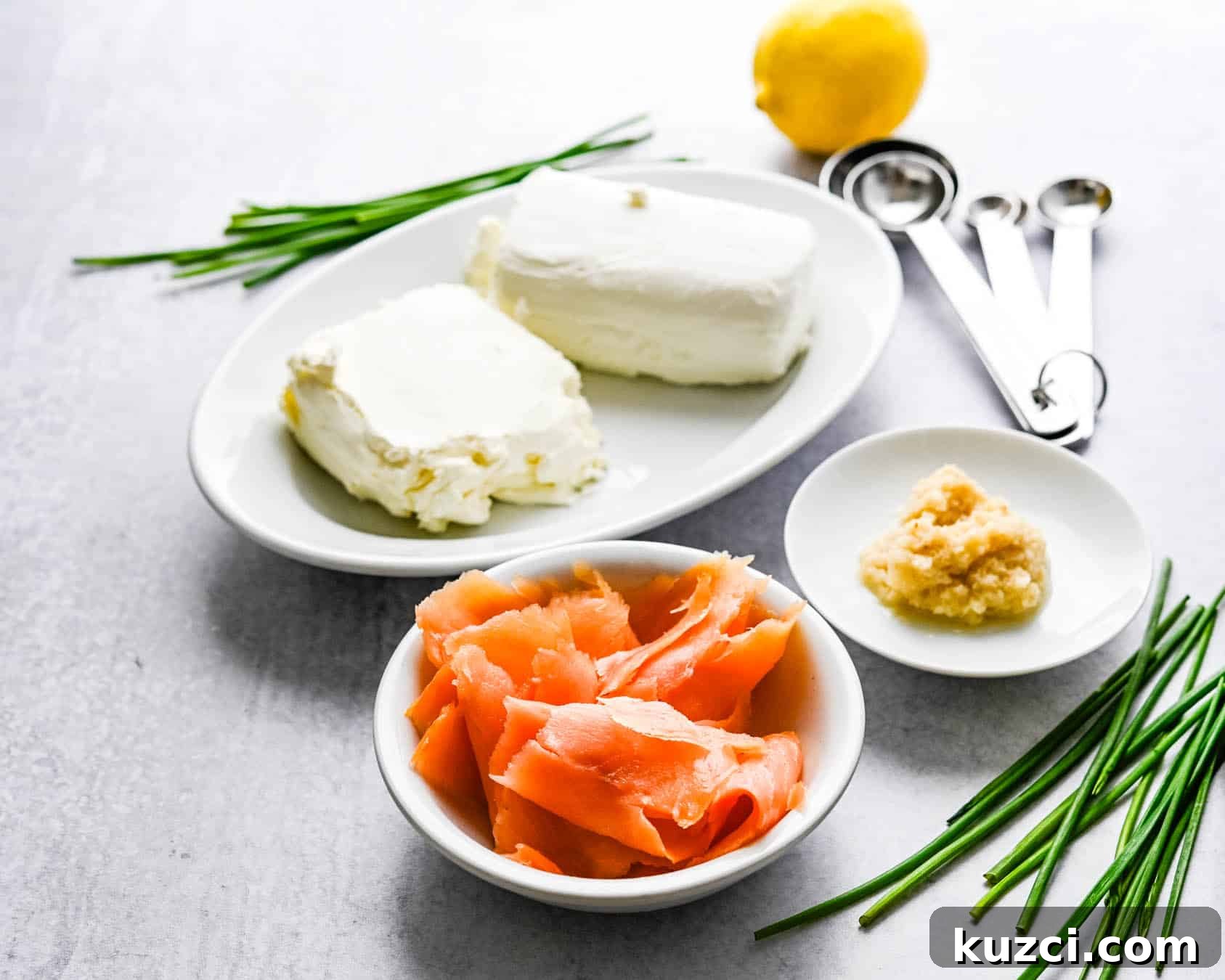 Smoked Salmon Cheese Ball with Dill and Capers 3 Ingredients for the salmon ball recipe.