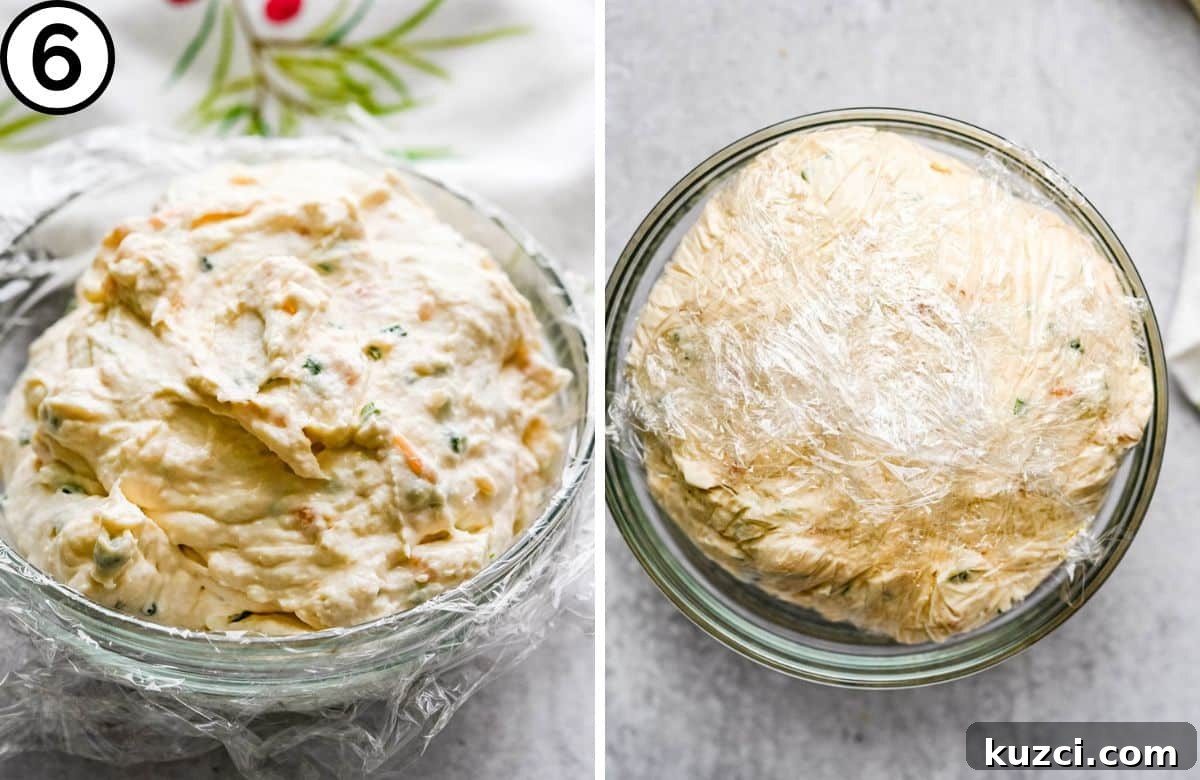 Smoked Salmon Cheese Ball with Dill and Capers 8 Forming the salmon goat cheese ball to chill.