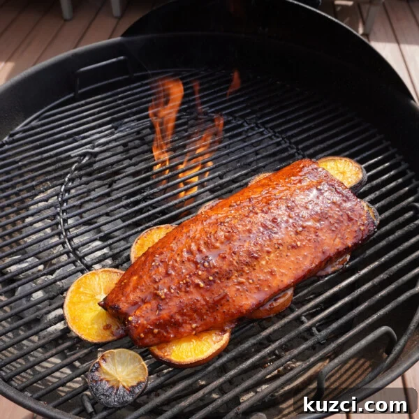 Citrus salmon on the grill