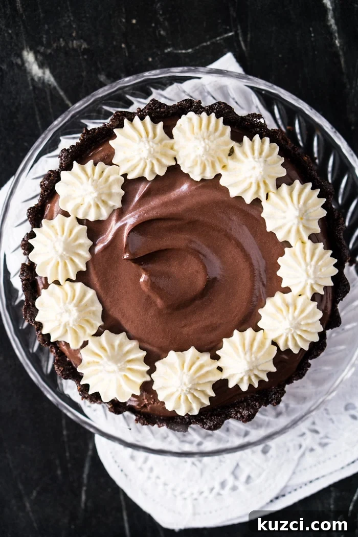 No Bake Chocolate French Silk Pie for One Gluten Free Keto Paleo 5 Paleo & keto French silk pie with whipped cream decorations