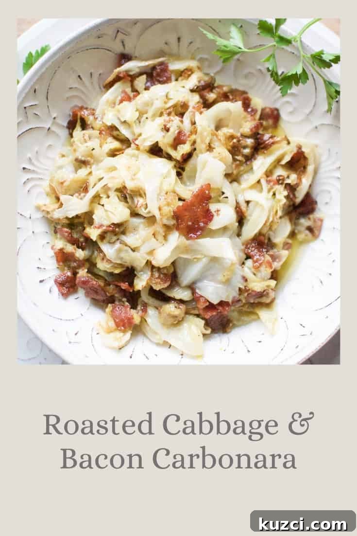 Roasted Cabbage & Bacon Carbonara