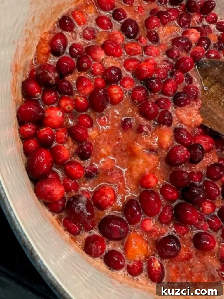 Christmas Jam Recipe for Holiday Gifts 5 Hot jam in pot