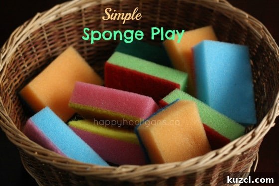 coloured sponges in a basket 
