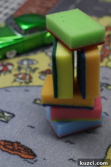 sponges used as building blocks 