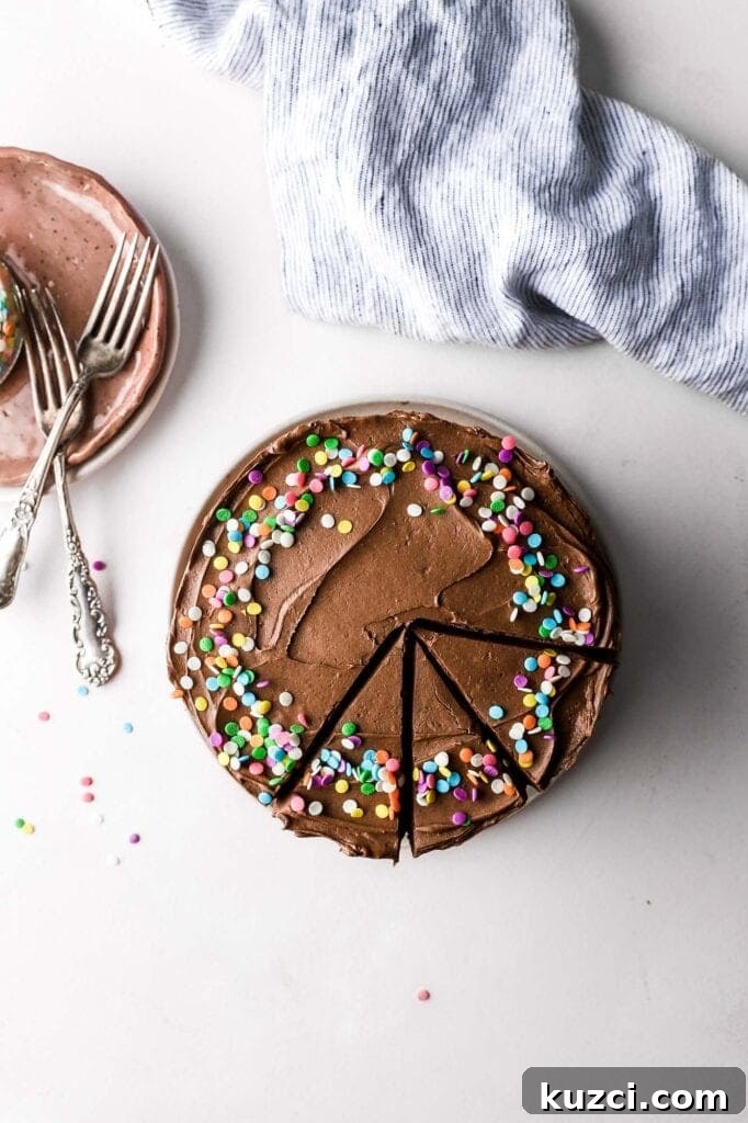 Classic Birthday Cake with Two-Ingredient Frosting 10 2 ingredient chocolate frosting