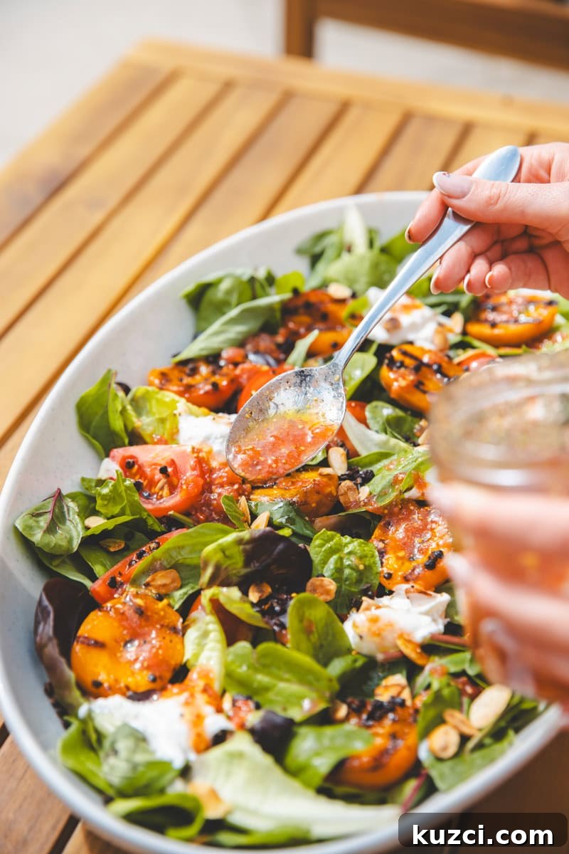 Grilled Apricot Salad with Arugula and Feta 2 Griddled Apricot Salad - Georgie Eats
