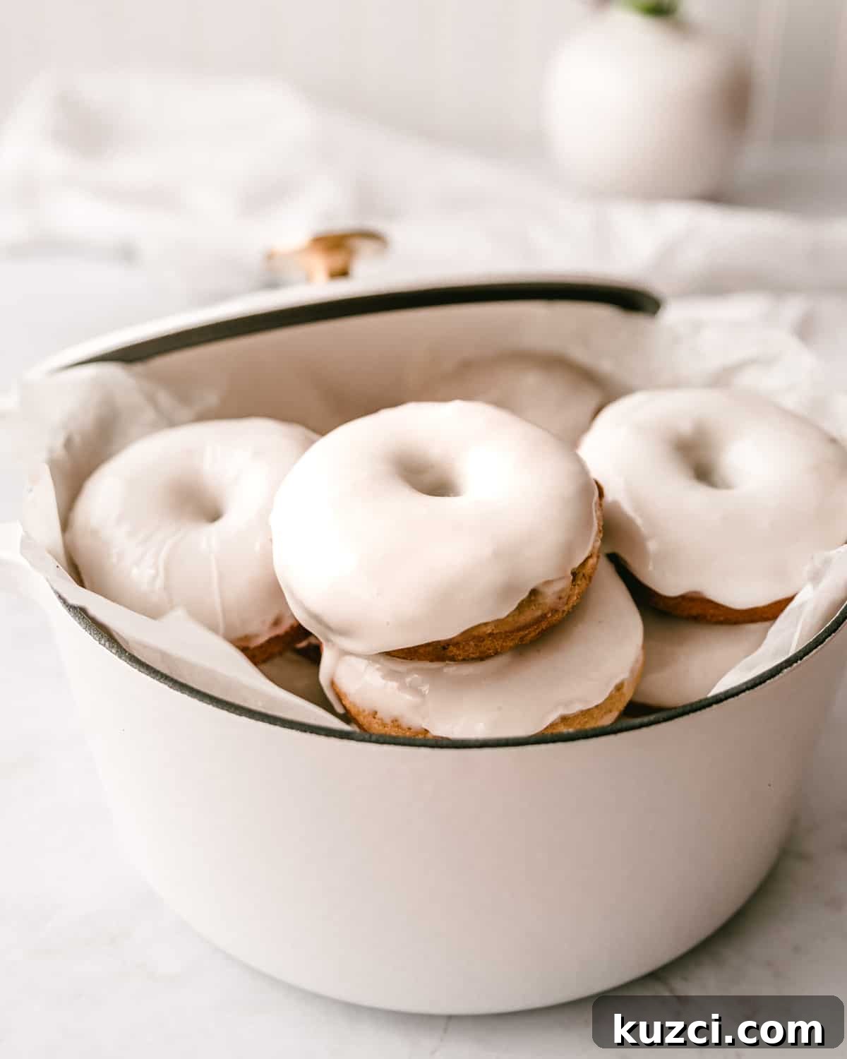 10 Father's Day Recipes Dad Will Love 4 close up of baked donut with vanilla glaze