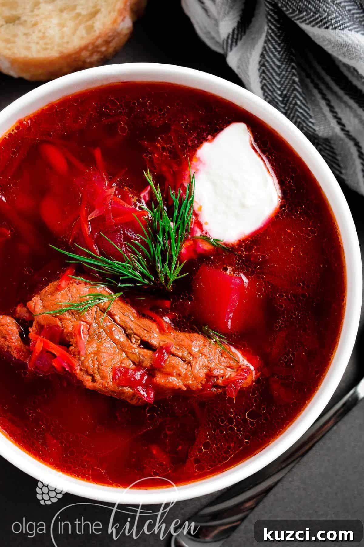Classic Red Borscht Recipe with Ribs 3 Classic Red Borscht with Ribs (beet soup) - vibrant beets give the soup its color