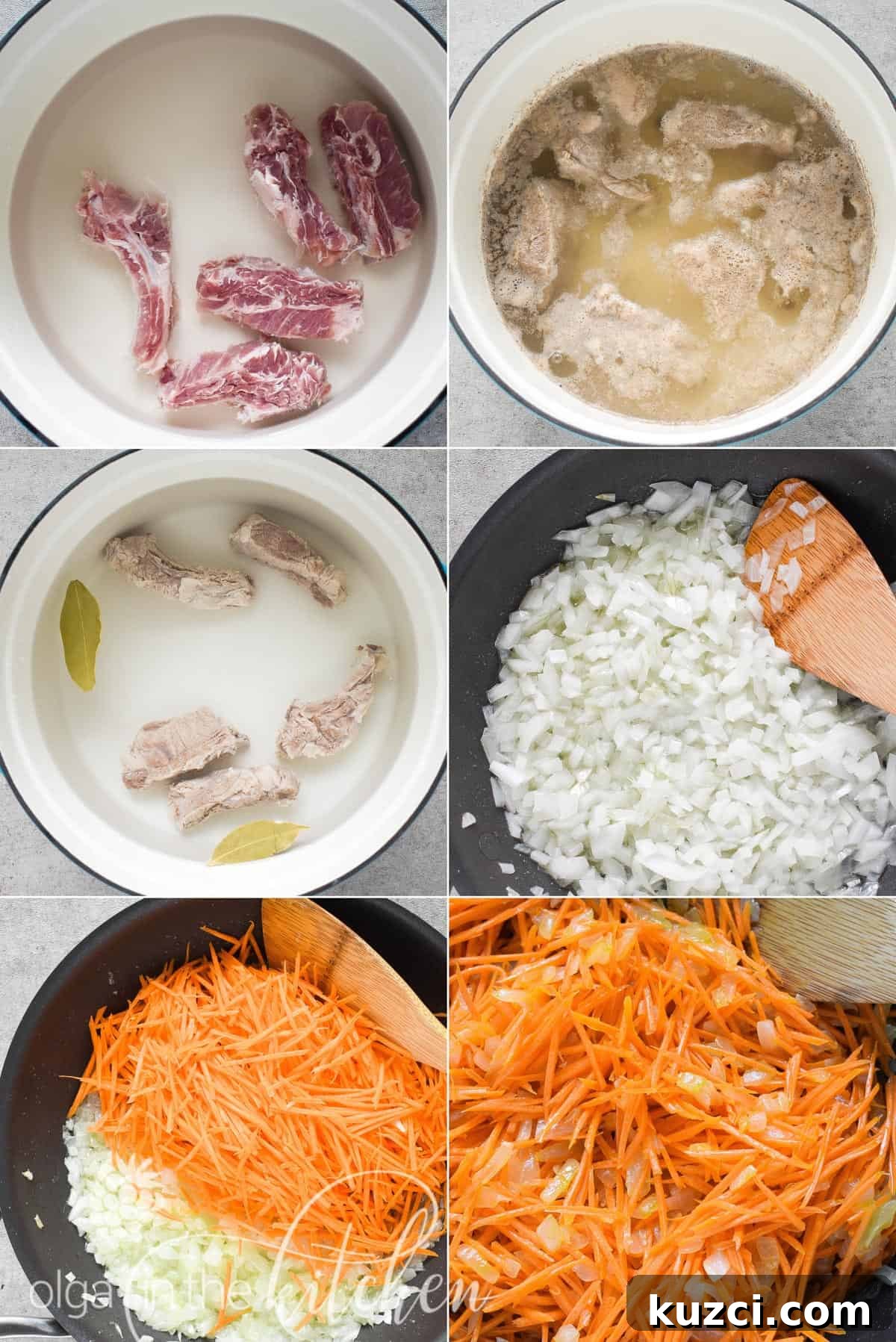 Classic Red Borscht Recipe with Ribs 6 Classic Red Borscht with Ribs (beet soup) - ingredients ready to cook