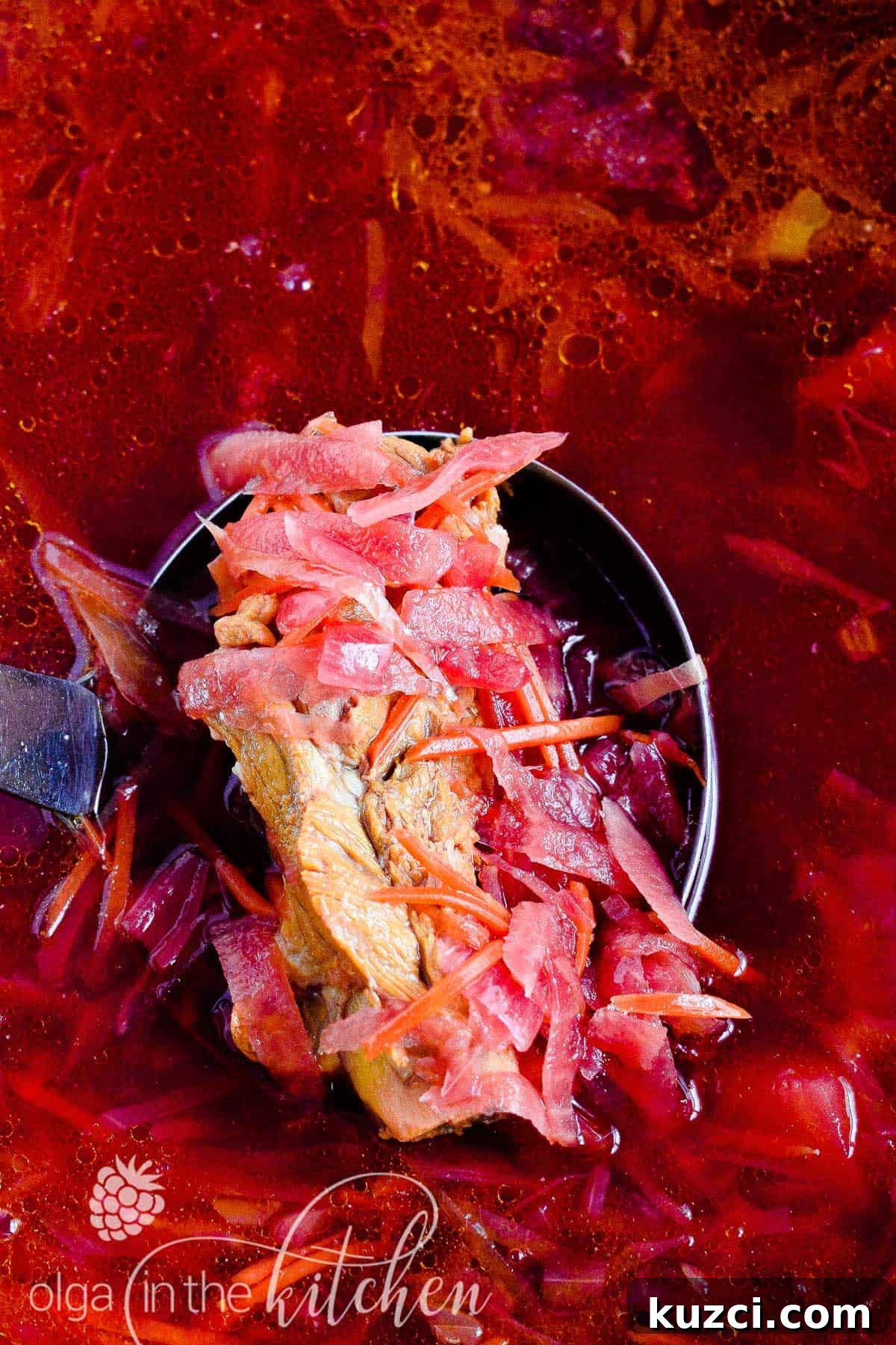 Classic Red Borscht Recipe with Ribs 9 Classic Red Borscht with Ribs (beet soup) - a bowl of comforting soup