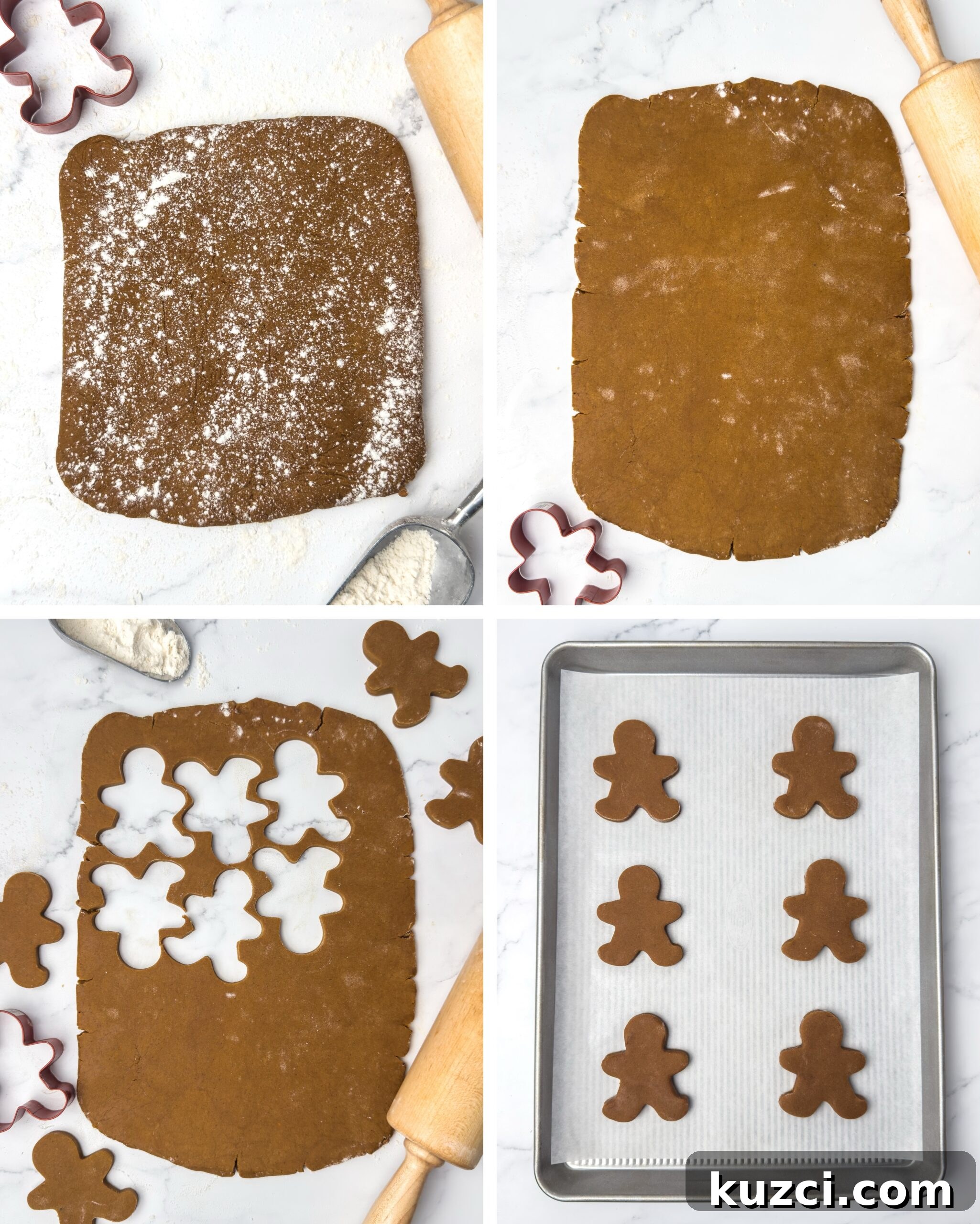 Soft and Chewy Gingerbread Cookie Recipe 4 Cut gingerbread shapes ready to bake