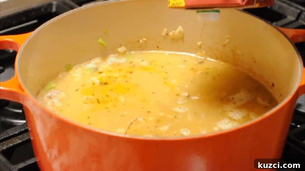 Classic Italian Pasta e Fagioli Soup Recipe 6 Adding Broths