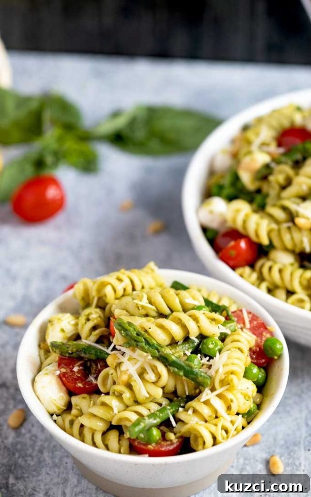 A small serving of pasta salad in a bowl.