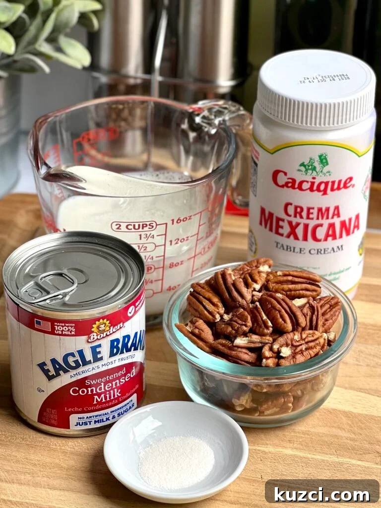 Creamy paletas de nuez made with pecans