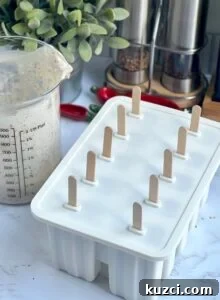 Placing sticks in paleta molds