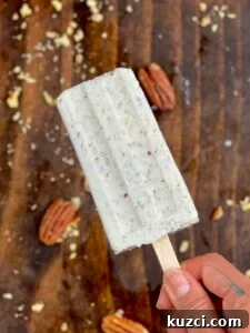 Finished homemade paletas de nuez