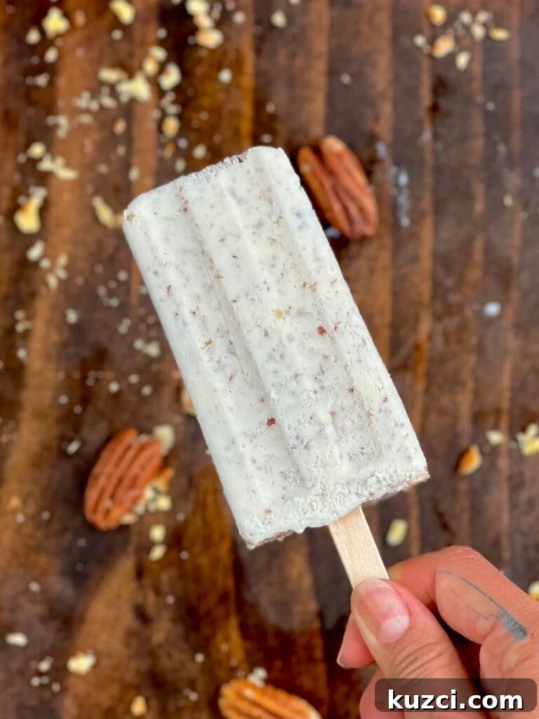 Homemade paletas de nuez in a mold