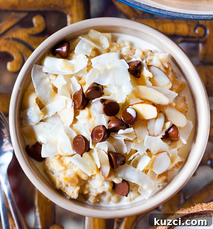 Creamy Healthy Coconut Overnight Oatmeal