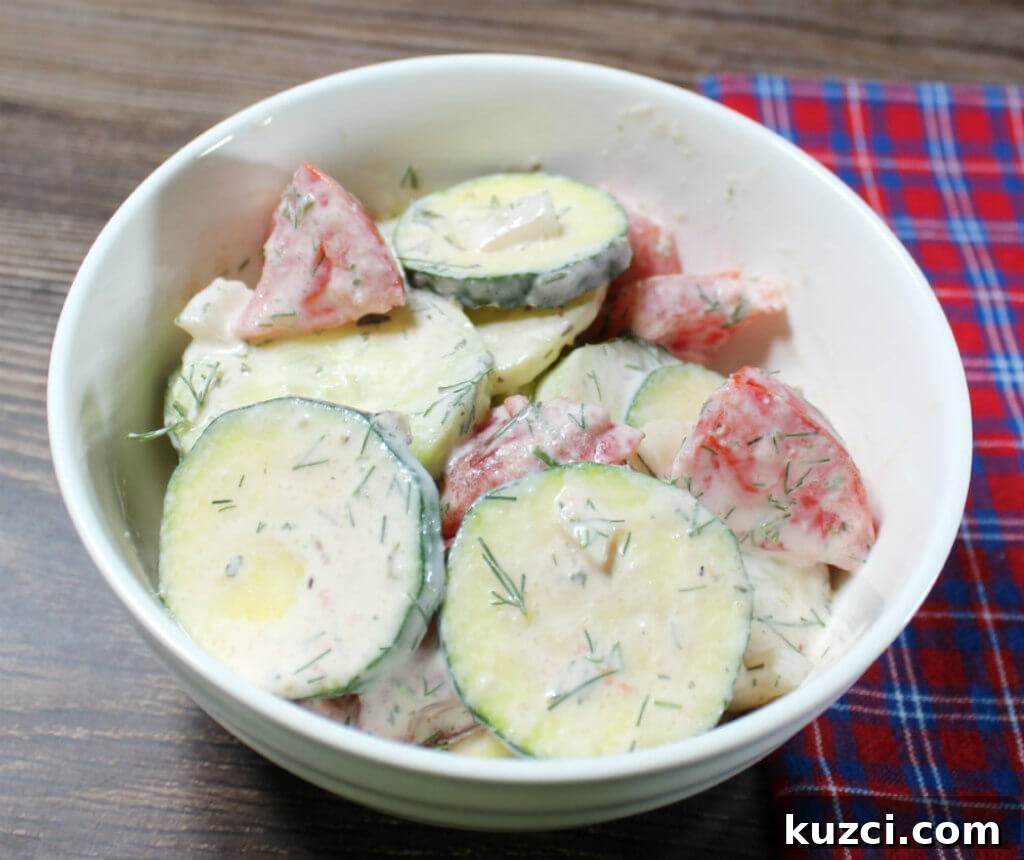 Creamy Cucumber Zucchini Ranch Salad1